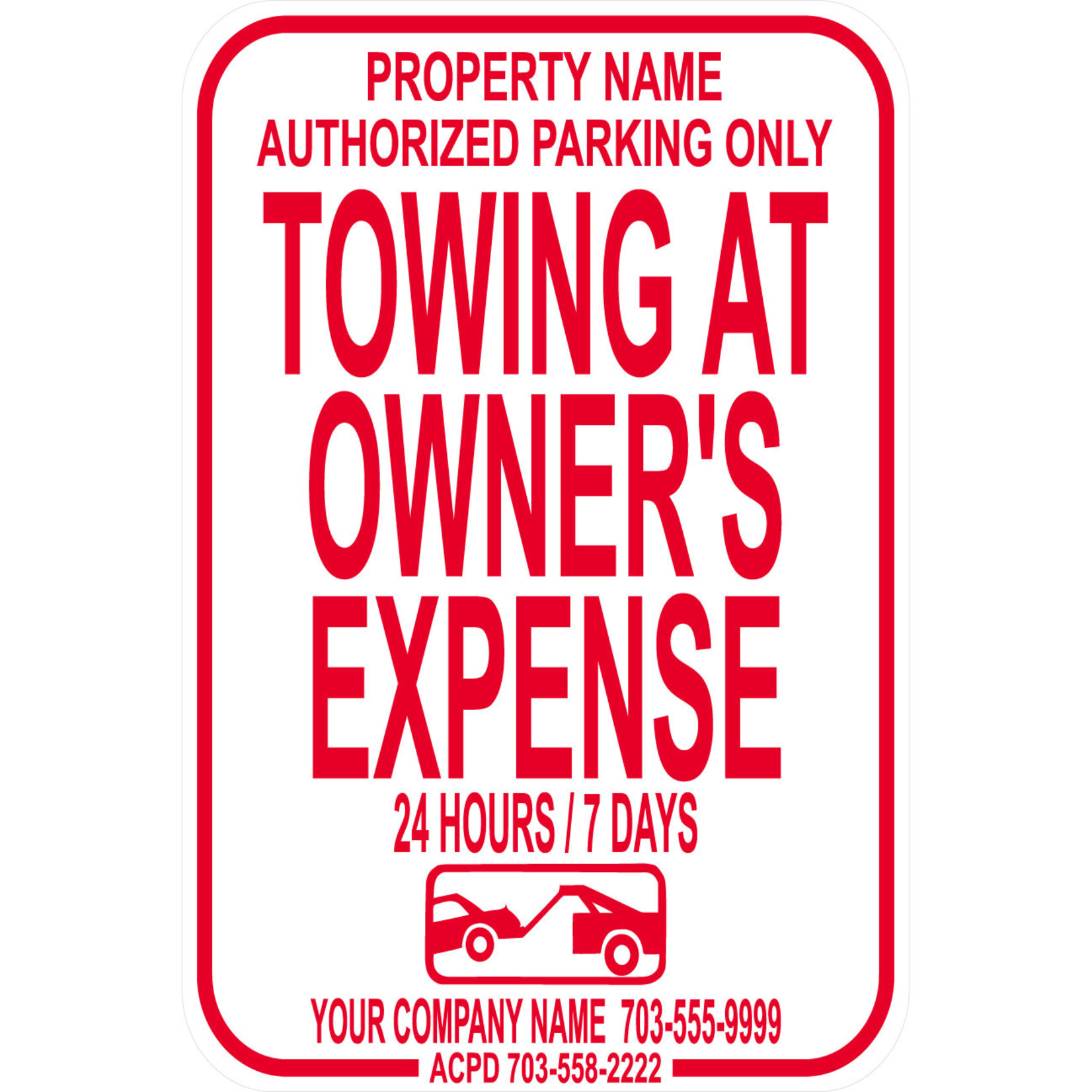 Arlington County Tow Sign