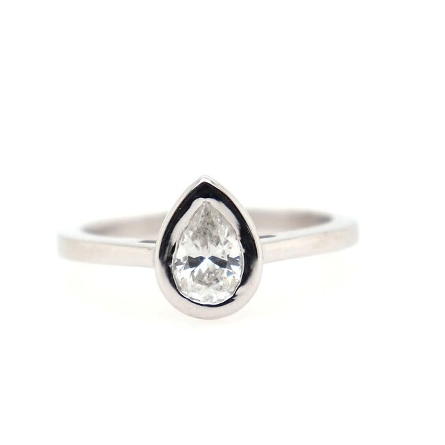 Pear Shaped Solitaire Engagement Ring