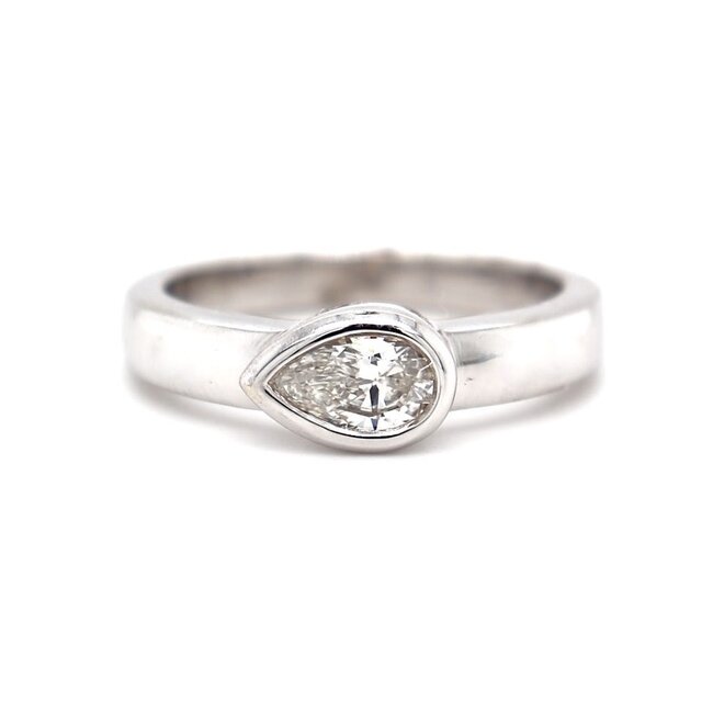 Pear Shaped Solitaire Engagement Ring