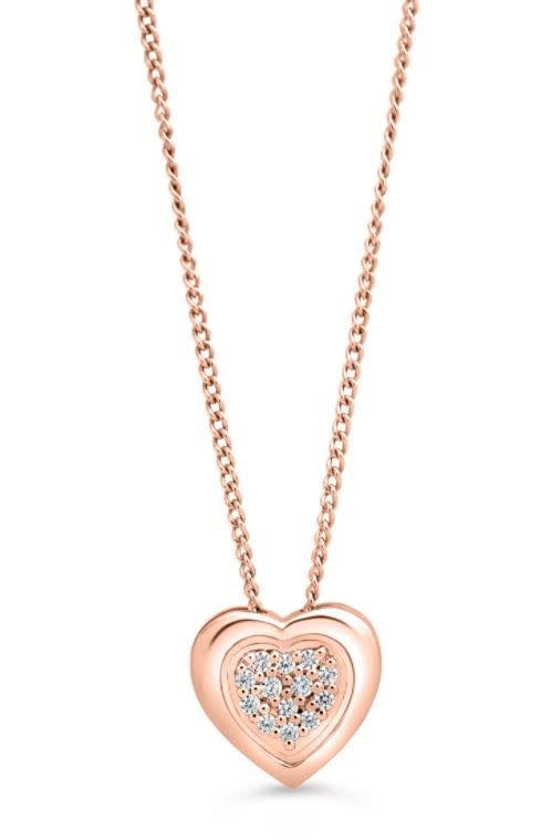 Hi-CORAZON】PENDURO PIERCE Pave Heart Pendant 13=0.05ctw RBC