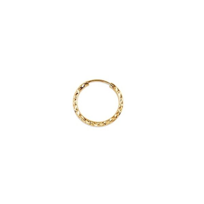 Dazzle Diamond Cut Sleeper Hoop Earrings in 10K