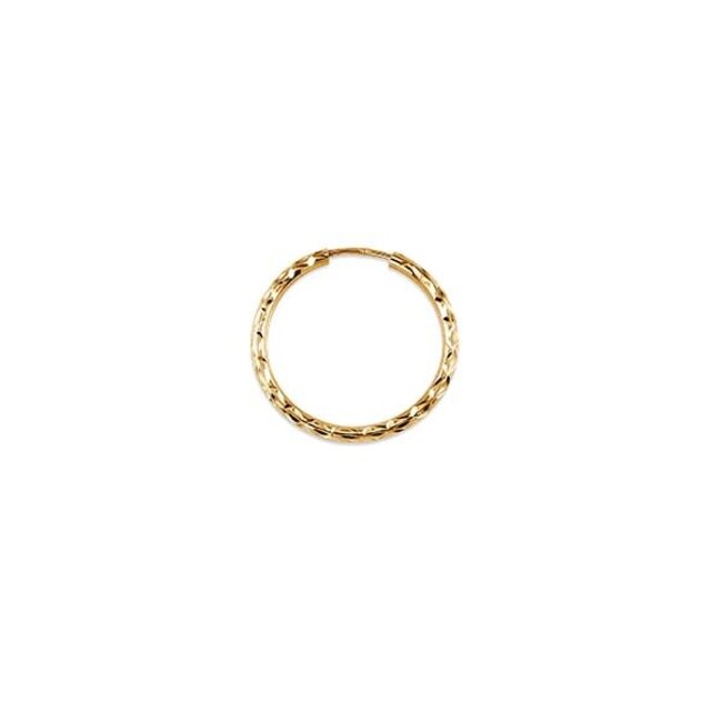 Dazzle Diamond Cut Sleeper Hoop Earrings in 10K