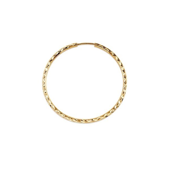 Dazzle Diamond Cut Sleeper Hoop Earrings in 10K