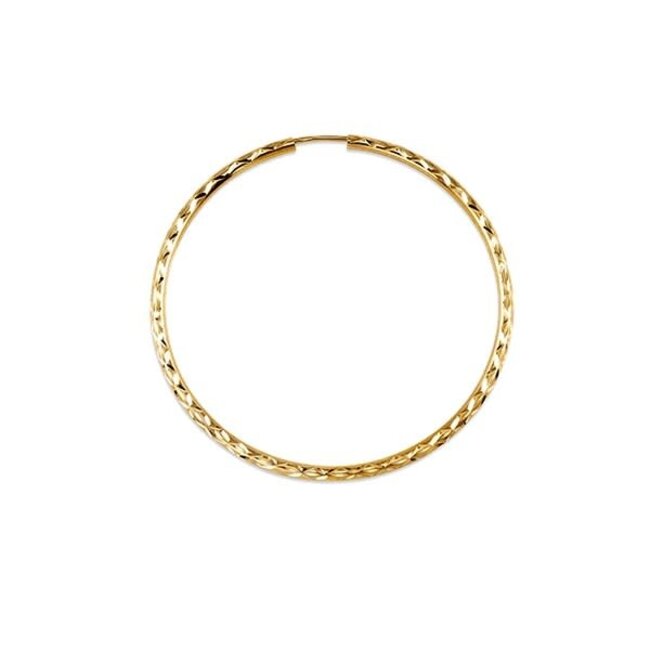 Dazzle Diamond Cut Sleeper Hoop Earrings in 10K