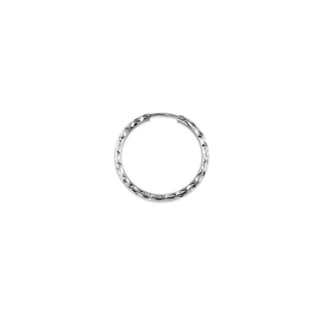 Dazzle Diamond Cut Sleeper Hoop Earrings in 10K