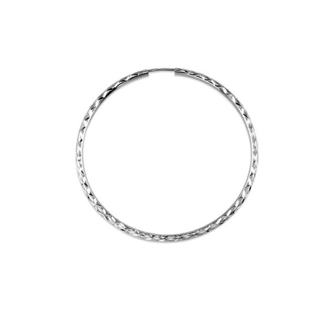 Dazzle Diamond Cut Sleeper Hoop Earrings in 10K