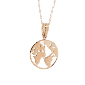 Everyday Gold by Spicer Cole Round World Map Pendant