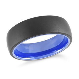 Bands by Spicer Cole Black & Blue Inlay Matte Tungsten 8mm