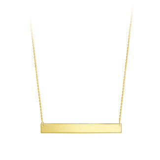 Bella Gold Monogram Engravable Horizontal Bar Necklace