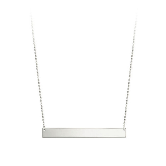 Monogram Engravable Horizontal Bar Necklace in 10K