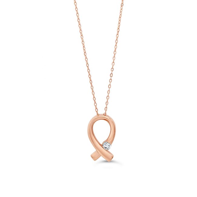 10k Rose Gold Ribbon Pendant