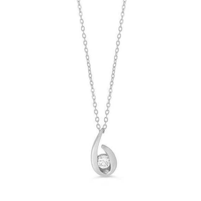 10k White Open Loop Pendant