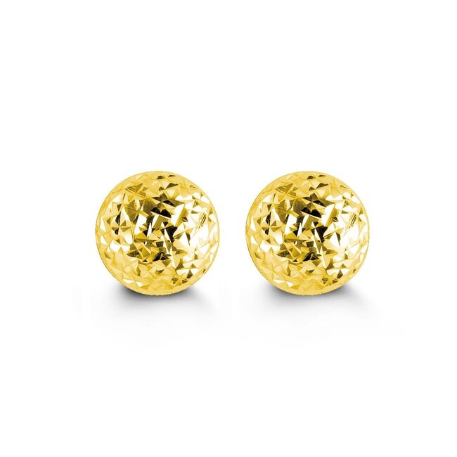 Cosmo Diamond Cut Ball Stud Earrings in 10K