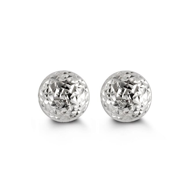 Cosmo Diamond Cut Ball Stud Earrings in 10K
