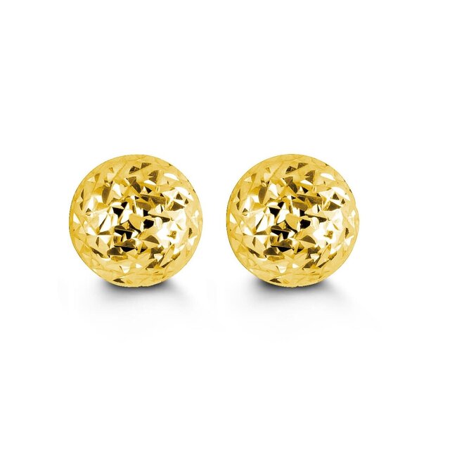Cosmo Diamond Cut Ball Stud Earrings in 10K