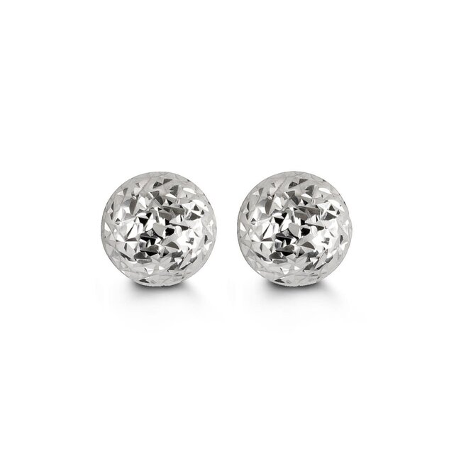 Cosmo Diamond Cut Ball Stud Earrings in 10K