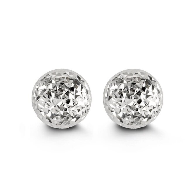 Cosmo Diamond Cut Ball Stud Earrings in 10K