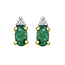 Emerald & Diamond Stud Earrings