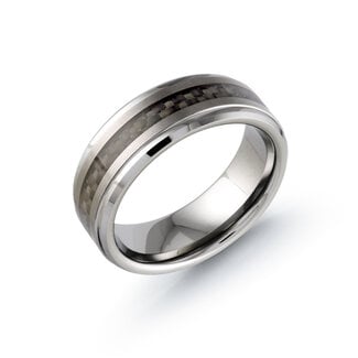 Bands by Spicer Cole Black & Grey Tungsten 8mm Band