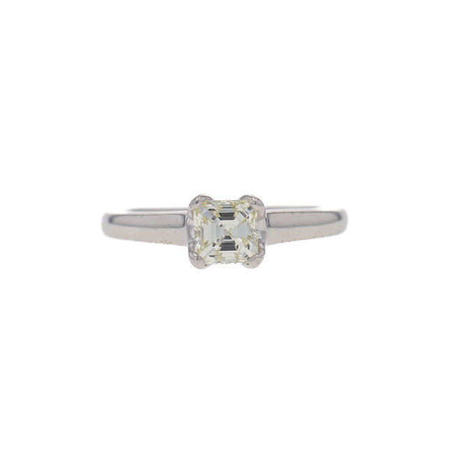 Square Emerald Cut Solitaire Engagement Ring