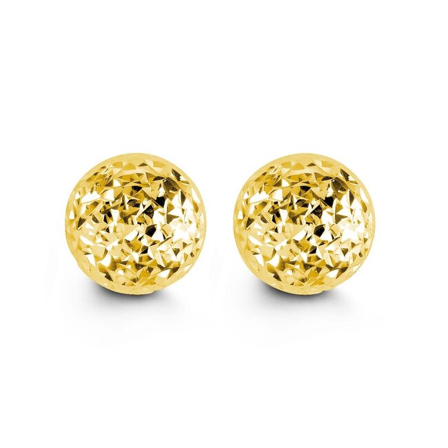 Cosmo Diamond Cut Ball Stud Earrings in 10K