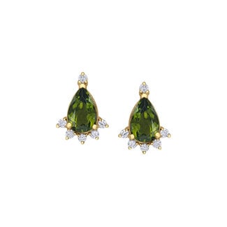 Colour by Spicer Cole Green Tourmaline & Diamond Studs