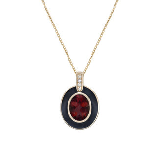 Colour by Spicer Cole Garnet & Diamond Enamel Pendant