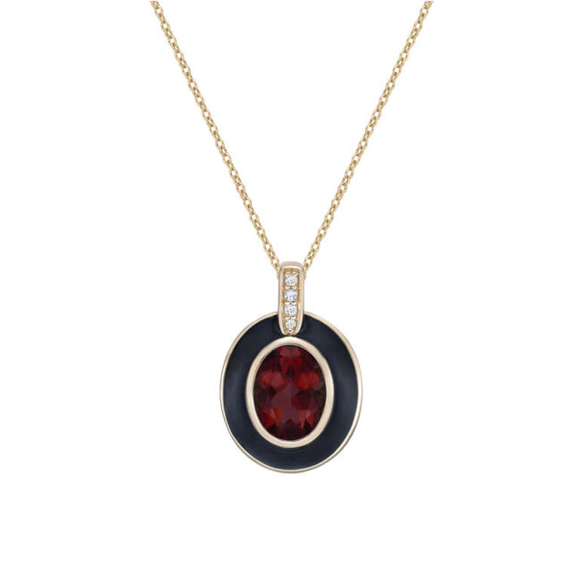 10Y Garnet & Enamel Pendant