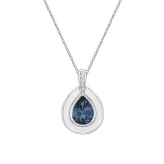 Colour by Spicer Cole London Blue Topaz & Diamond Enamel Pendant