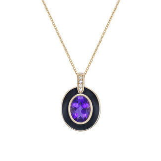 Colour by Spicer Cole Amethyst & Diamond Enamel Pendant