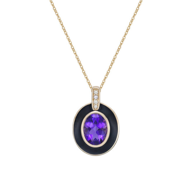 Amethyst  & Enamel Pendant