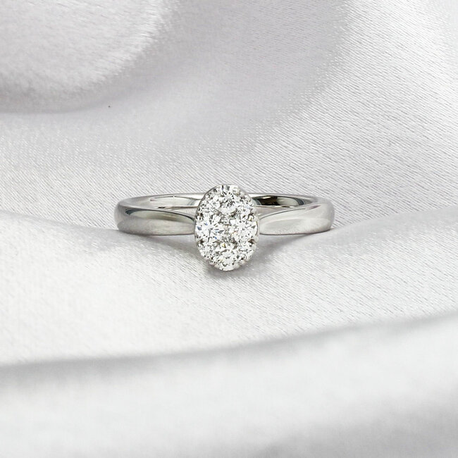 Mosaic Diamond Engagement Ring