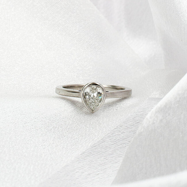 Pear Shaped Solitaire Engagement Ring