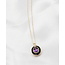 Amethyst & Diamond Enamel Pendant in 10K Yellow Gold