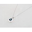 London Blue Topaz & Diamond Enamel Pendant in 10K White Gold