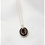 Garnet & Diamond Enamel Pendant in 10K Yellow Gold