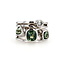 Montana Sapphire & Diamond Custom-Made Bezel-Set Open Ring in 14K White Gold
