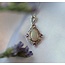 Opal, Pink Sapphire & Diamond Vintage Pendant in 10K White Gold