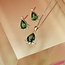 Green Tourmaline & Diamond Studs