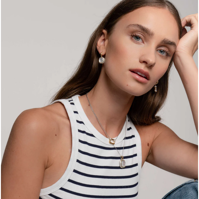 Ti Sento Mother of Pearl Drop Hoops