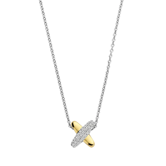 Ti Sento Ti Sento Interlocking Ring Pave Necklace