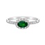 Emerald & Diamond Halo Ring in 10K White Gold