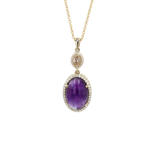 Colour by Spicer Cole Custom Design Amethyst & Champage Diamond Pendant