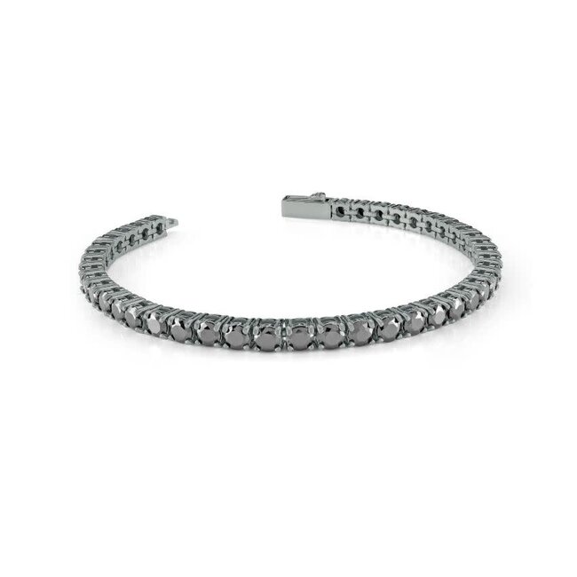 Stainless Steel Black CZ Tennis Bracelet