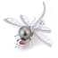 Tahitian Pearl, White Topaz & Garnet Dragonfly Brooch