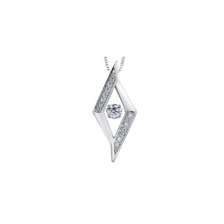 Pulse White Gold Geometric Pendant