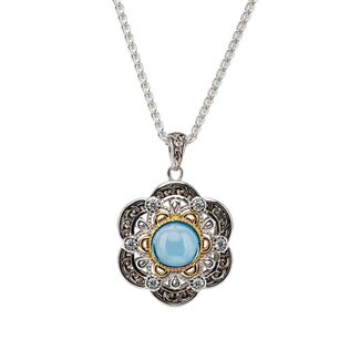 Keith Jack Celtic Jewellery Gilded Celestial Pendant - Swiss Blue Topaz