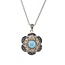 SS & 23K Gold Gilded Celestial Pendant - Swiss Blue Topaz