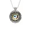 SS & 14K Gold Gilded Sky Blue Topaz 5-Way Sunflower Eclipse Pendant