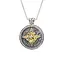 SS & 14K Gold Gilded Sky Blue Topaz 5-Way Sunflower Eclipse Pendant